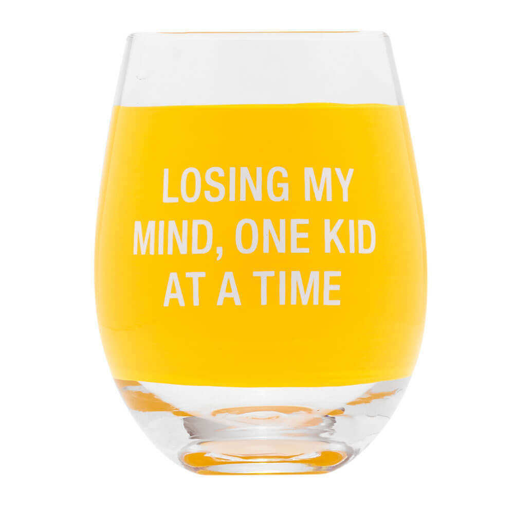 WINE GLASS: LOSING MY MIND (YELLOW) - Creative Printz