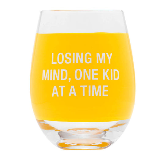 WINE GLASS: LOSING MY MIND (YELLOW) - Creative Printz