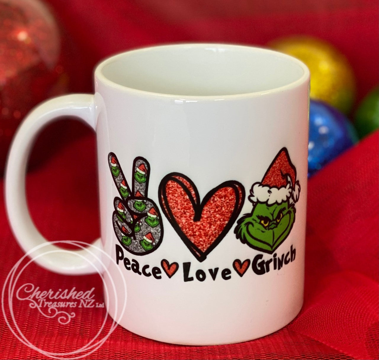 Peace, Love, Grinch Christmas Mug - Creative Printz