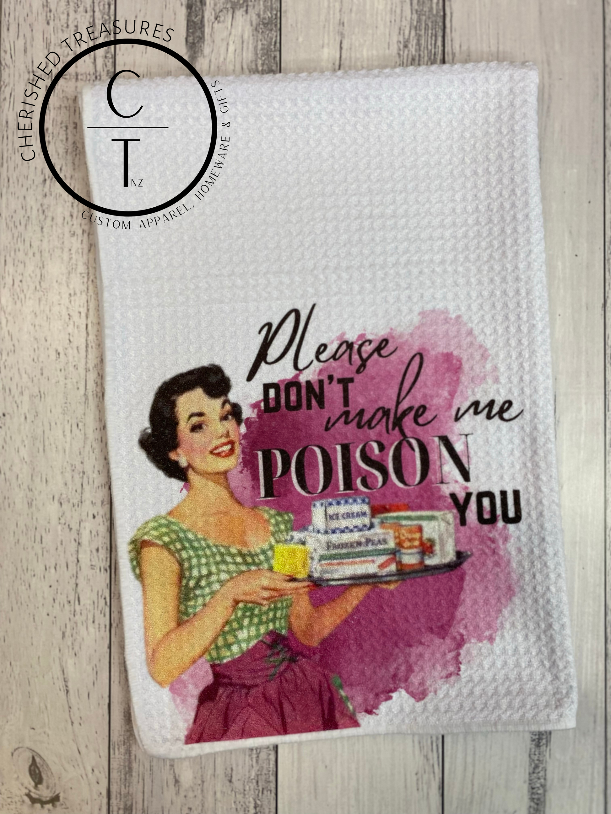 50'S Housewife Printed Waffle Tea Towel - Creative Printz